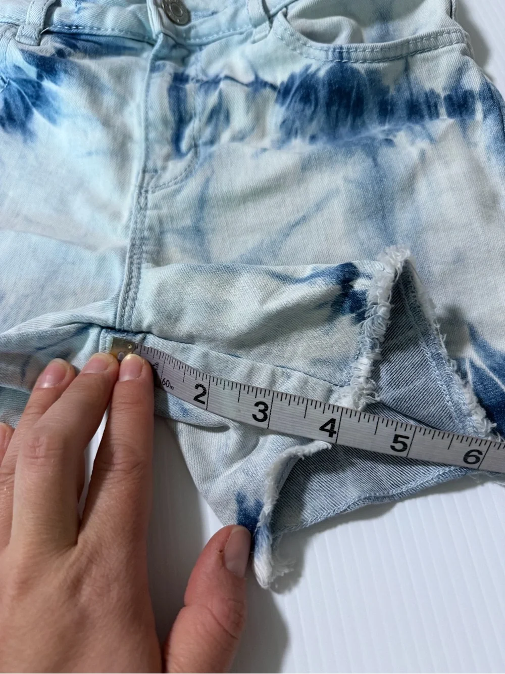 Gap Tie-Dye Denim Shorts Light Blue Navy girls size 12
